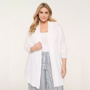 Lane Bryant White Knit Cardigan, size 10/12
